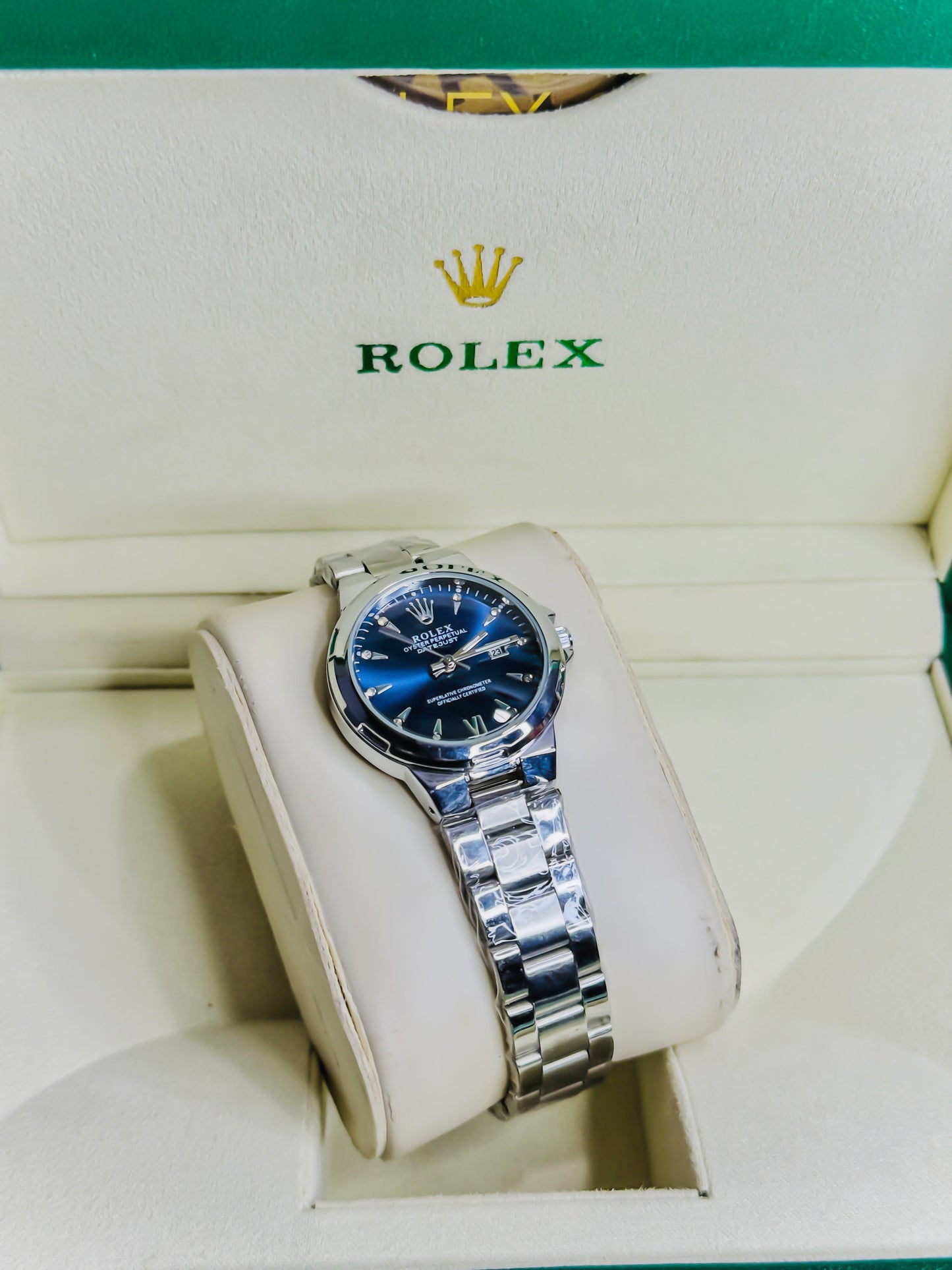 Rlx Royale Date Just - Silver Blue Dial - Couple Edition