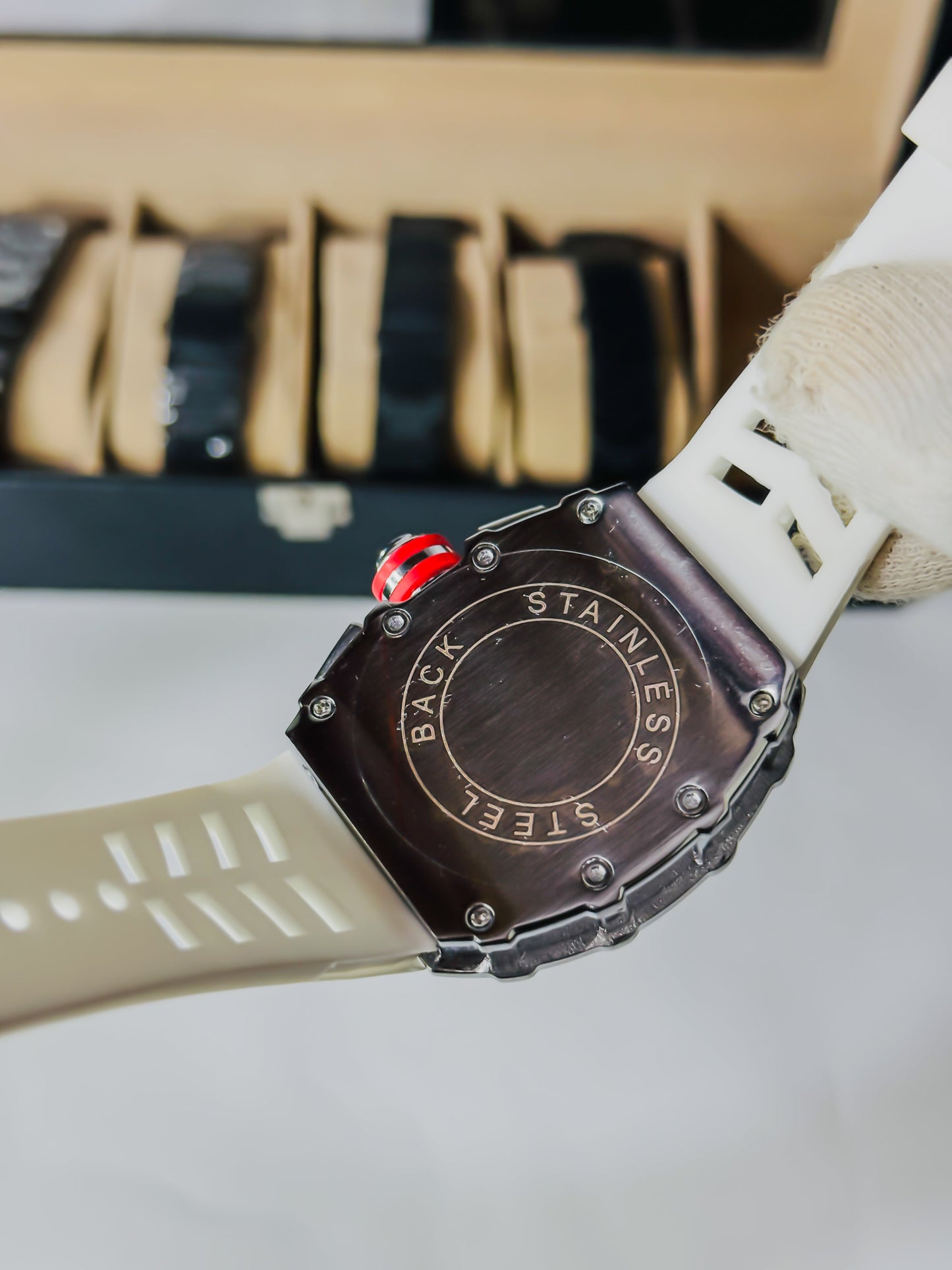 RM Diamond Bezel - Premium Chronograph - White Strap Edition