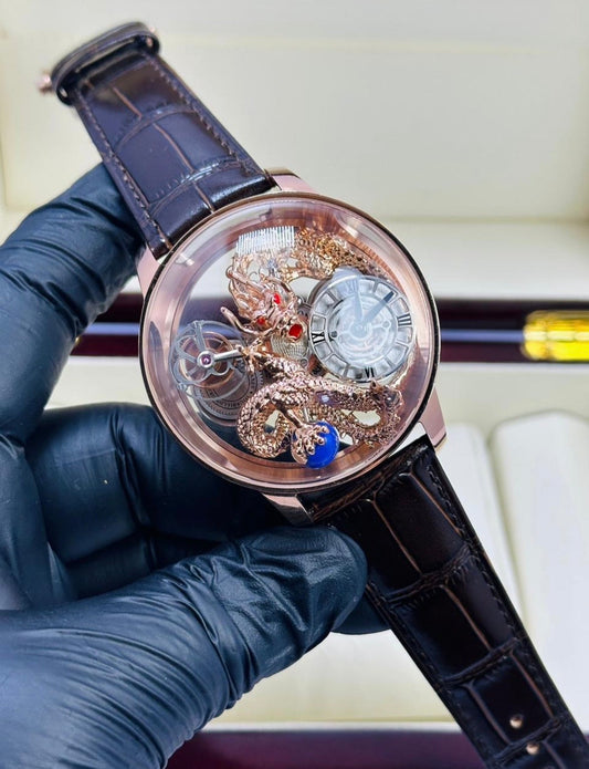 J&Co Dragon Skeleton Watch – Master Luxury Rose Gold Edition