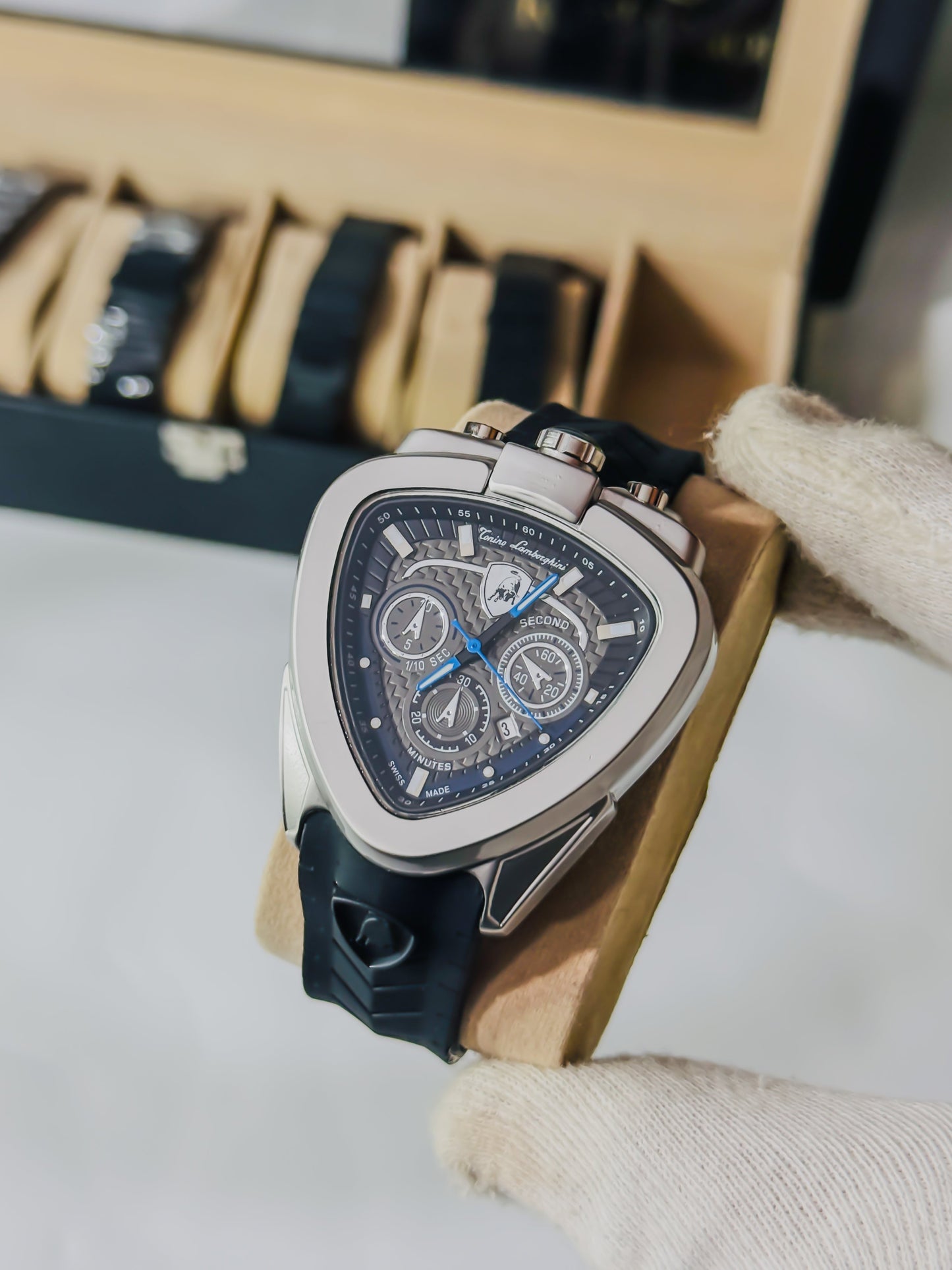 Lambo Black & Silver - Premium Strap Edition