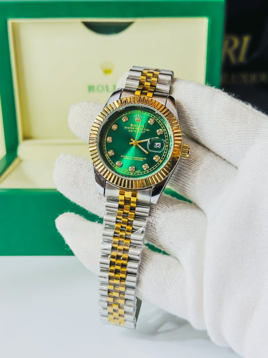 Royale Date Just - Two Tone Green Dial