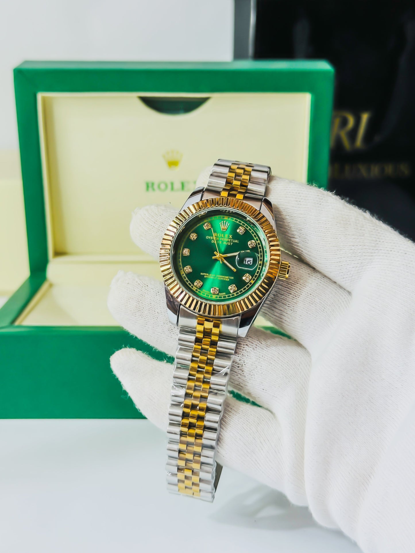 Royale Date Just - Two Tone Green Dial