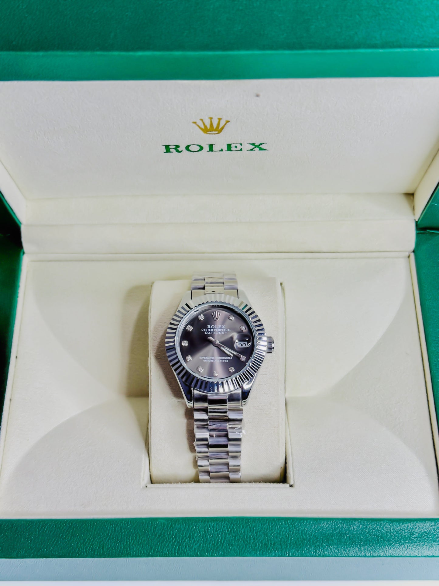 Royale Date Just Silver - Black Dial Female Edition