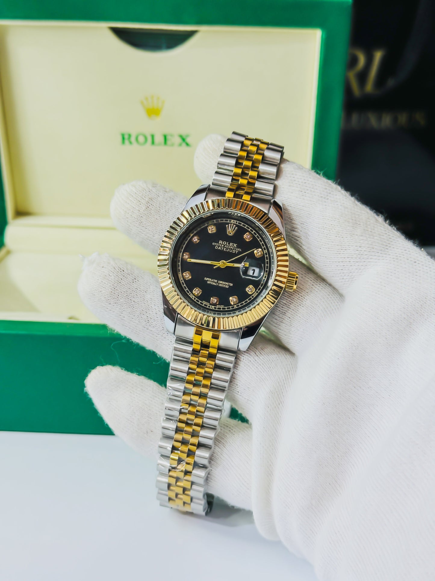 Royale Date Just - Two Tone Black Dial