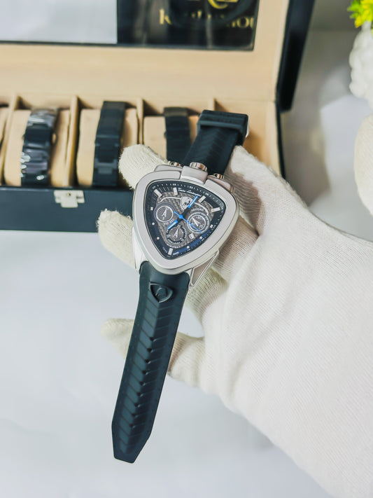Lambo Black & Silver - Premium Strap Edition