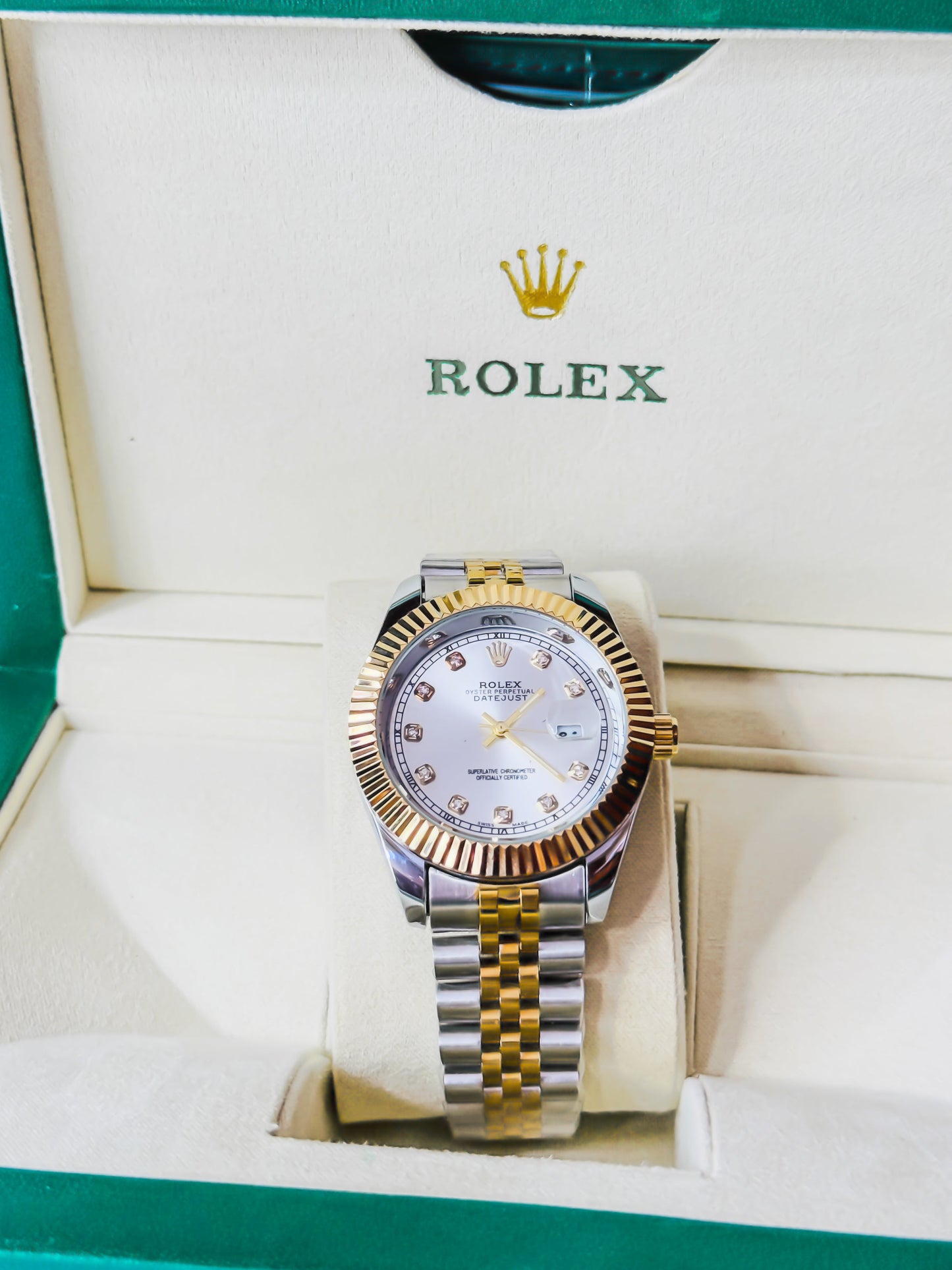 Royale Date Just - Two Tone White Dial