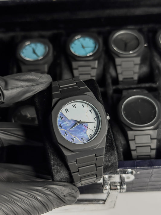 Arabic Aura Watch Blue & White Dial
