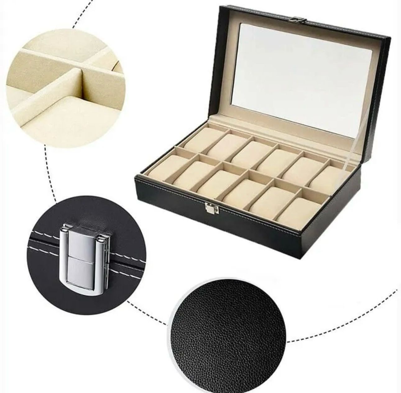 Luxe Watch Organizer – 12 Slot Display Case